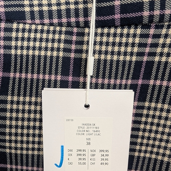 ICHI PLEAD MINI SKIRT SIZE 38 - Picture 5 of 6